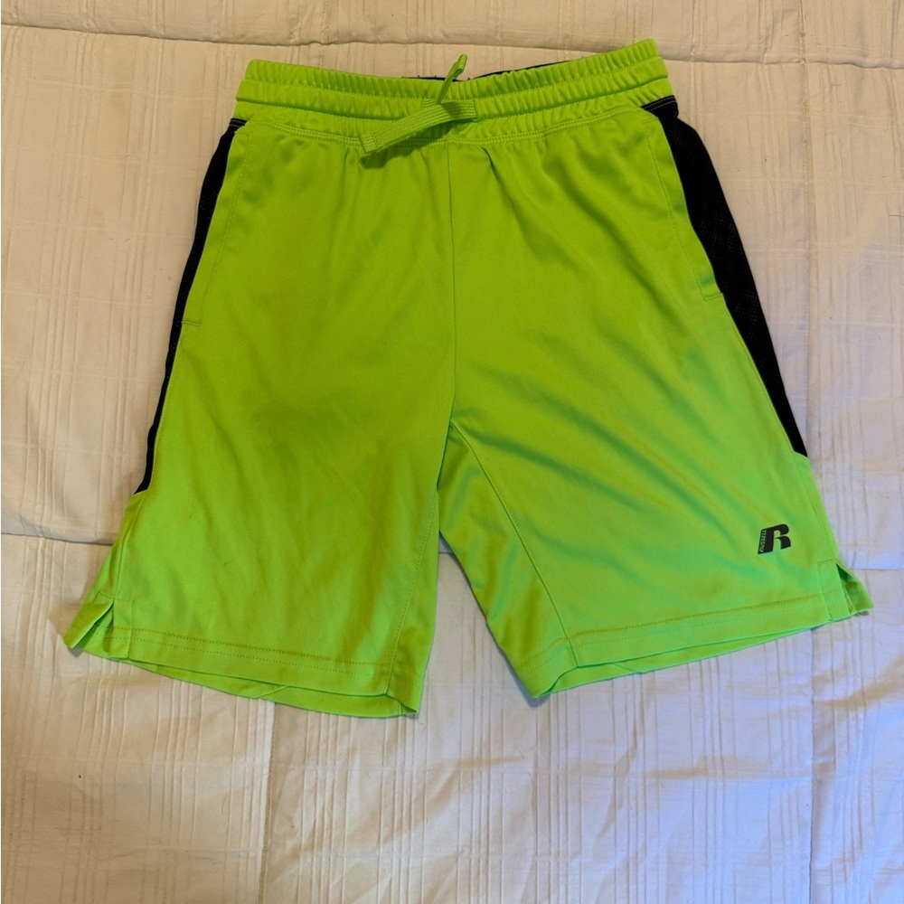 Russell Athletic Neon Green and Black Men's Shorts